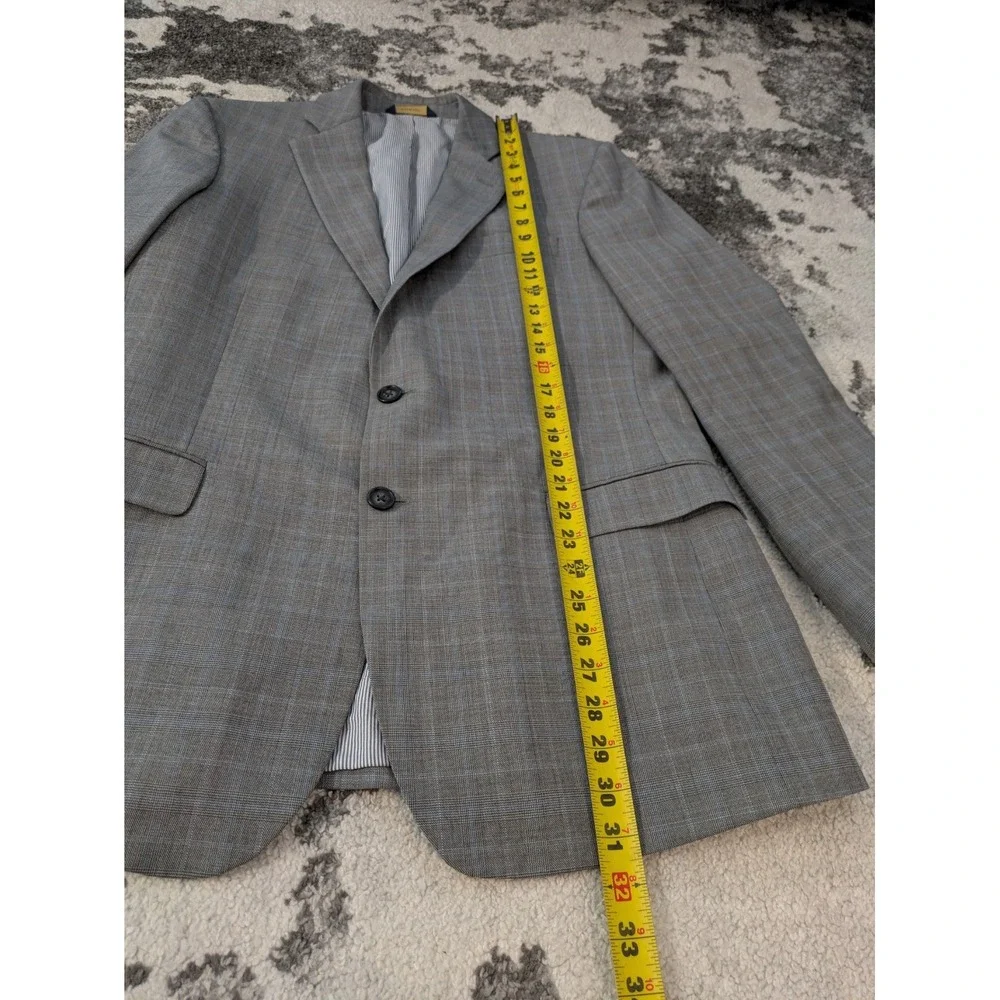 BROOKS BROTHERS Gray Blue Plaid Wool Blend Explorer Fitzgerald Blazer Jacket 40R - Picture 10 of 12